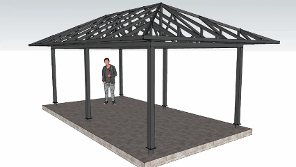 Навес работает двенадцать месяцев.
Беседка — от силы шесть.