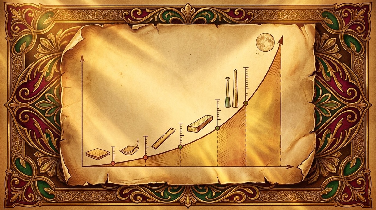 Экспонента 10 сложений = 10 см, 20 = 100 метров, 42 = Луна
