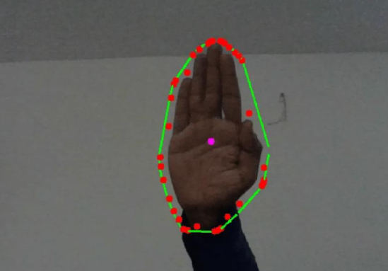 Демонстрация работы алгоритма оптического потока, выделение точек