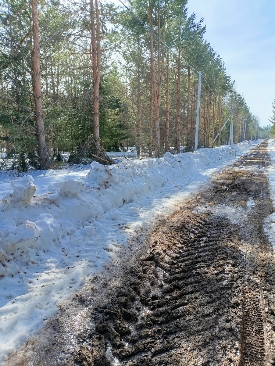 Почищенная улица. Слева мой участок