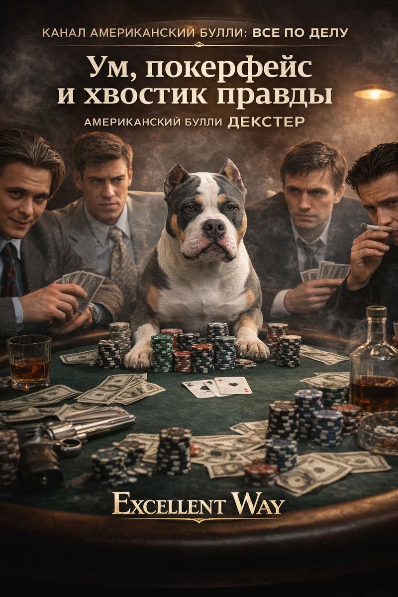 Коллаж авторского канала "Американский булли: Все по делу". Обладатель лучшего покерфейса - булли Декстер в компании "вау, знакомые все лица".