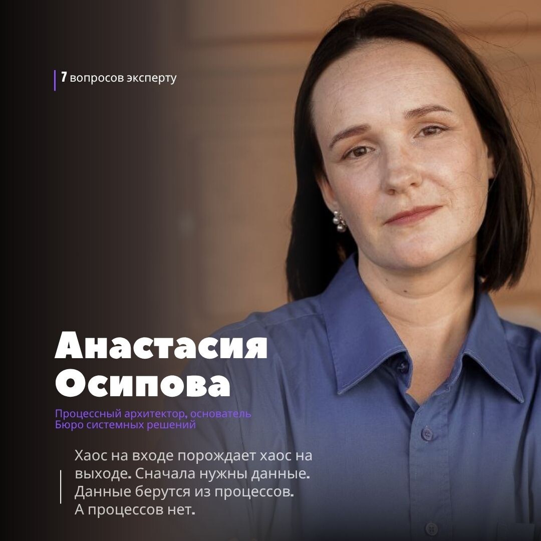 Анастасия Осипова, процессный архитектор, основатель консалтингового агенства Бюро оптимальных решений