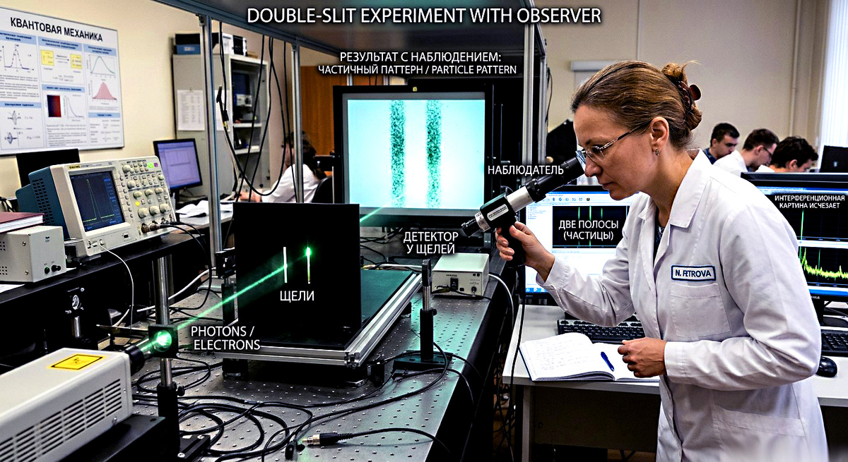 Эксперимент со щелями и наблюдателем