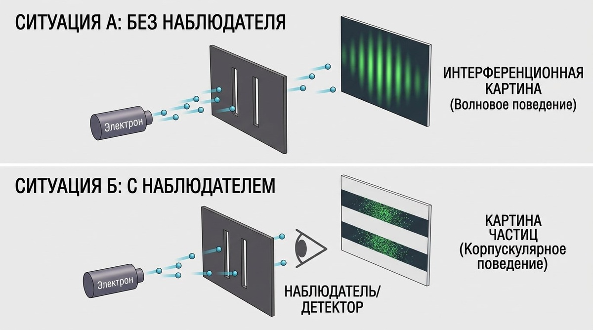 Эксперимент со щелями и наблюдателем