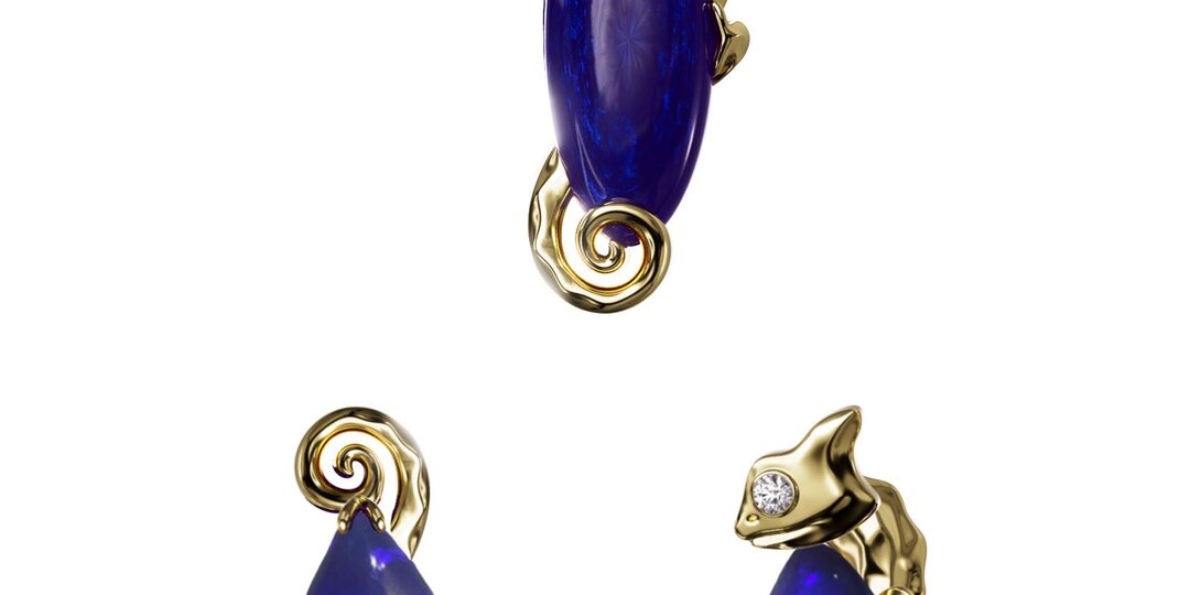 Делимся индивидуальным проектом комплекта, где главными героями стали чёрные опалы из Лайтнинг Ридж, Австралия.