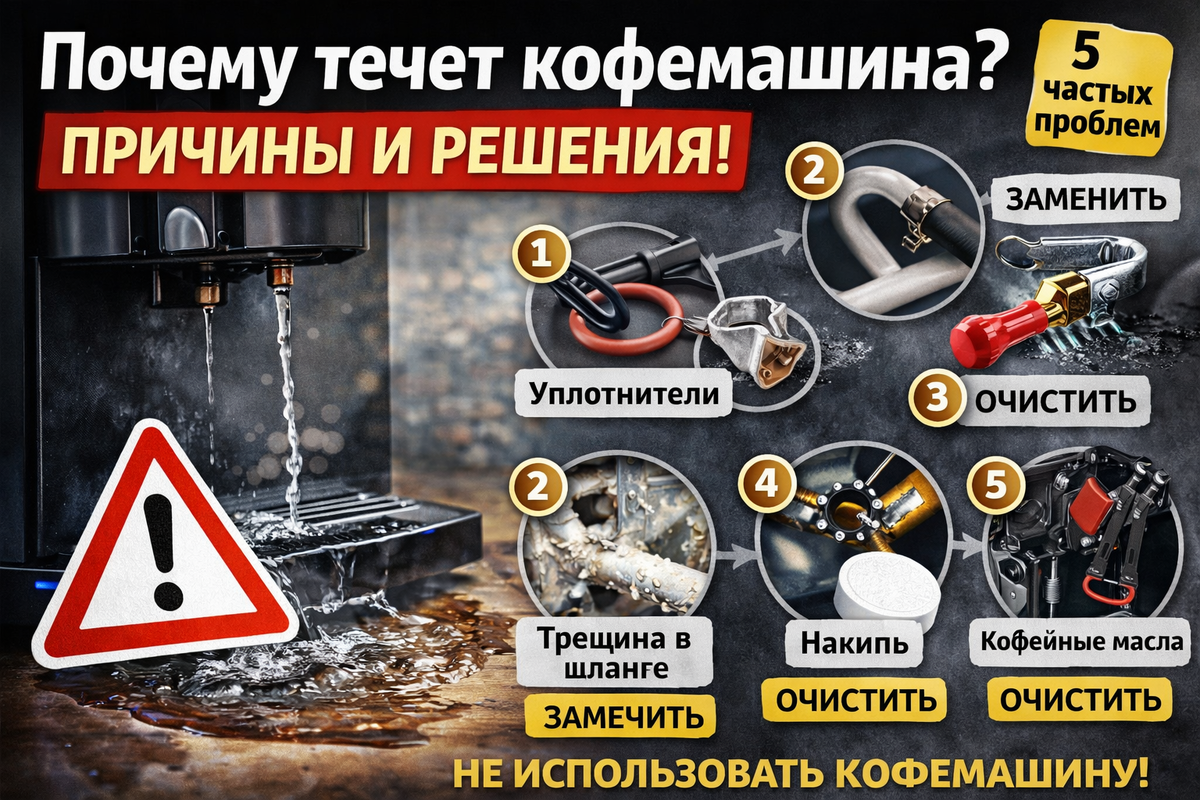 Что делать если течет кофемашина
