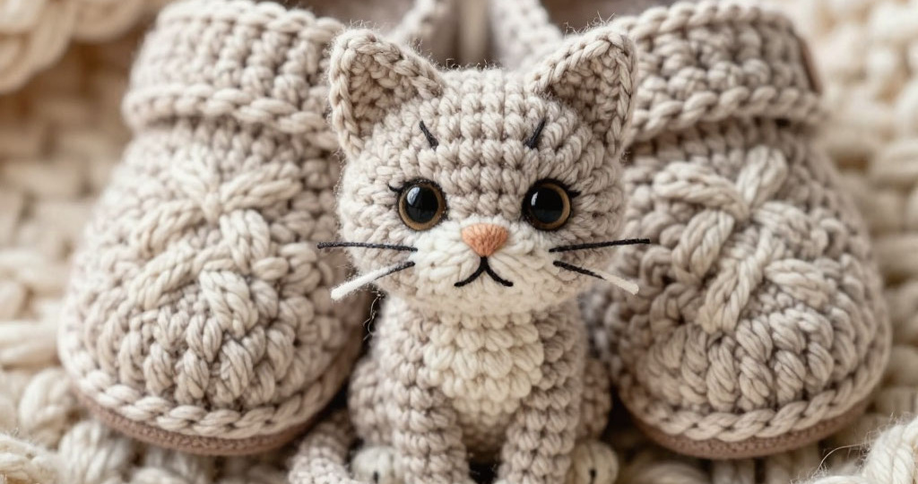 Ножки в облаках: мягкие вязаные тапочки