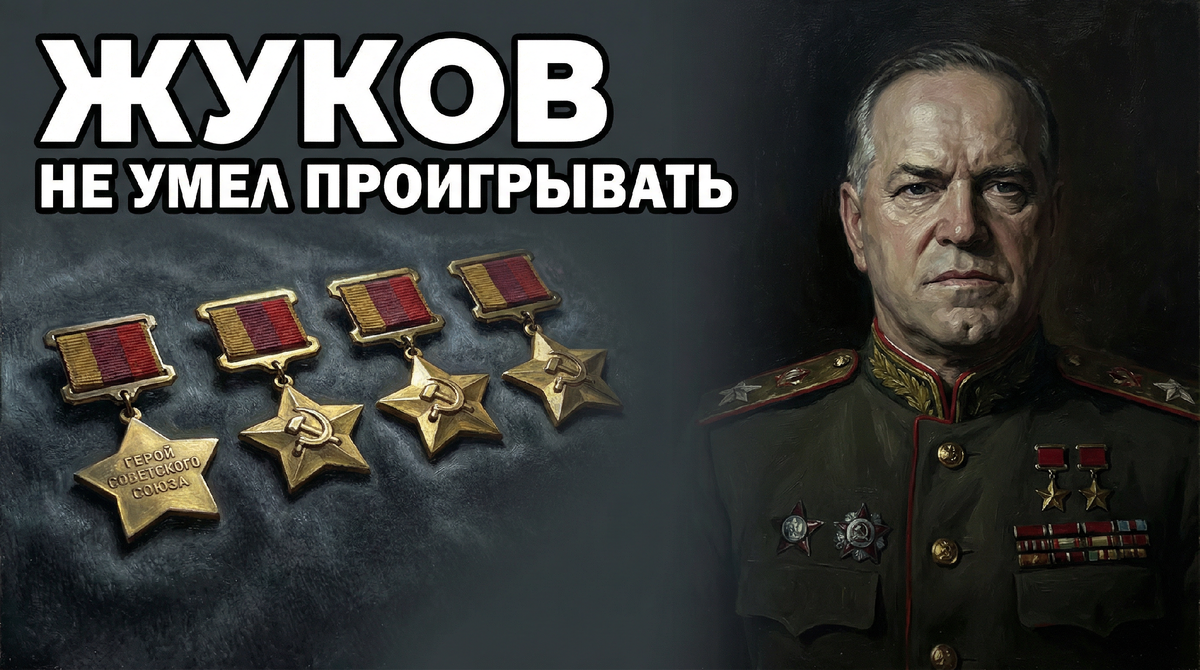 Маршал Жуков: четыре звезды Героя и характер, не оставлявший права на ошибку — ни себе, ни другим. Визуализация образа.