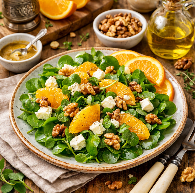 Салат с кресс-салатом и апельсином рецепты от Дарики