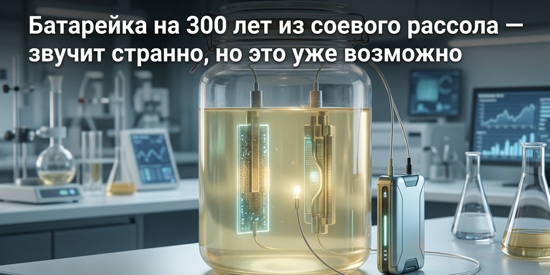 Аккумулятор на 300 лет из рассола тофу — звучит странно, но это уже реально