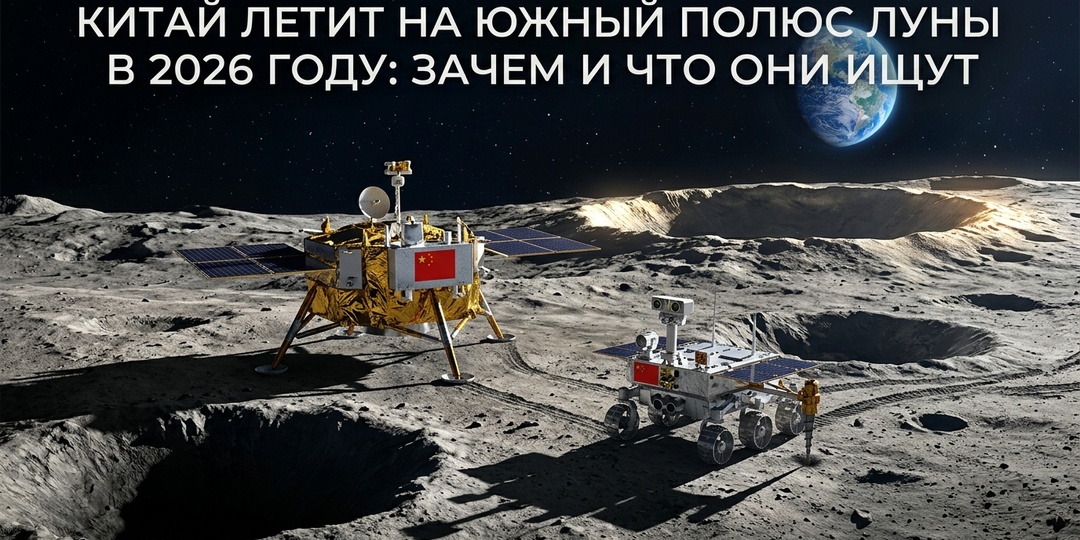 Китай летит к южному полюсу Луны в 2026 году — зачем и что там ищут