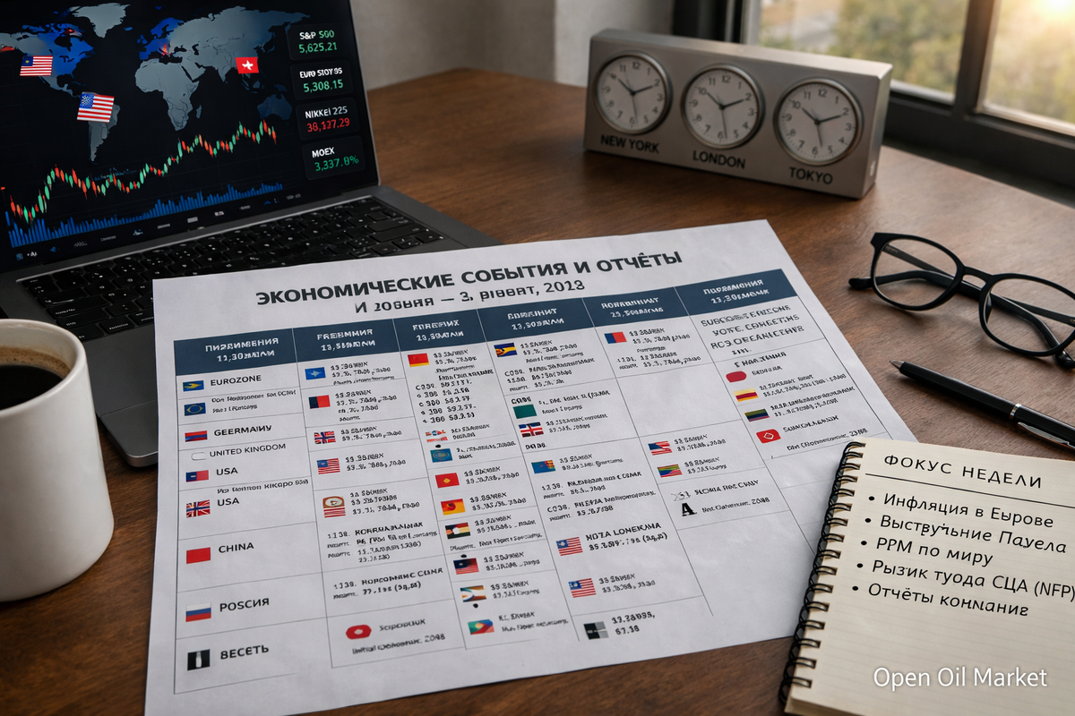 CPI Германия, рынок труда США, Non-Farm Payrolls, PMI, отчёты компаний, S&P 500, Euro Stoxx 50, Nikkei 225, MOEX