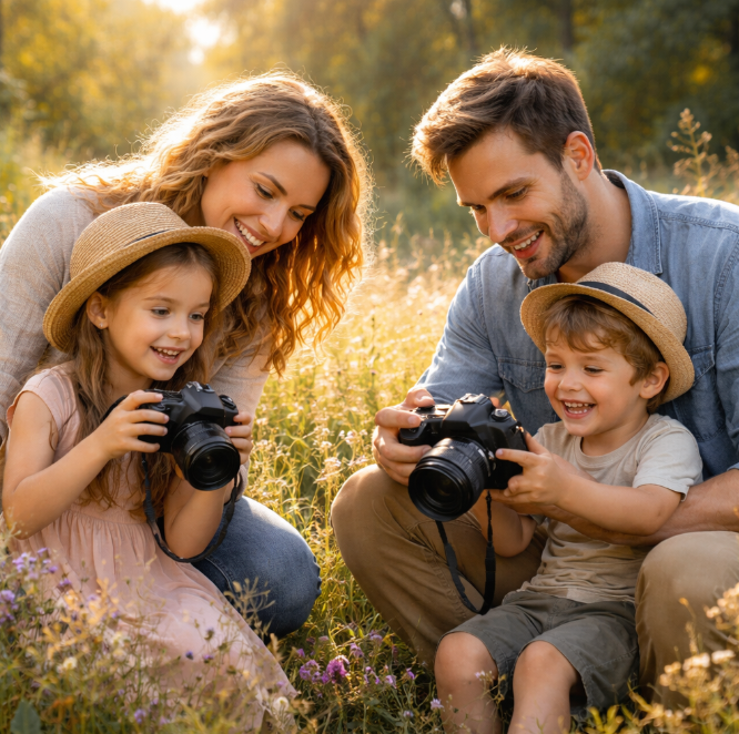 Семейные уроки фотографии и создание арт-проекта 