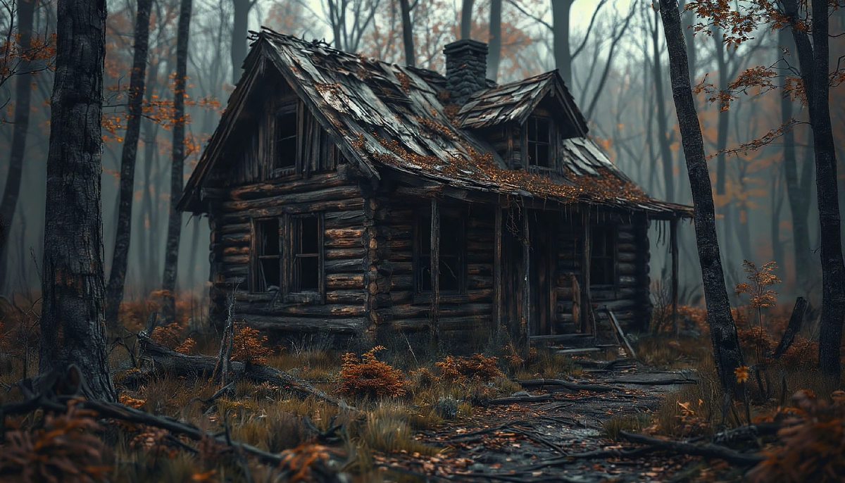 Старый дом стоял посреди леса.