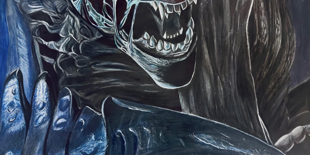 Наконец-то я его доделала😁 Чужой - рисунок карандашом