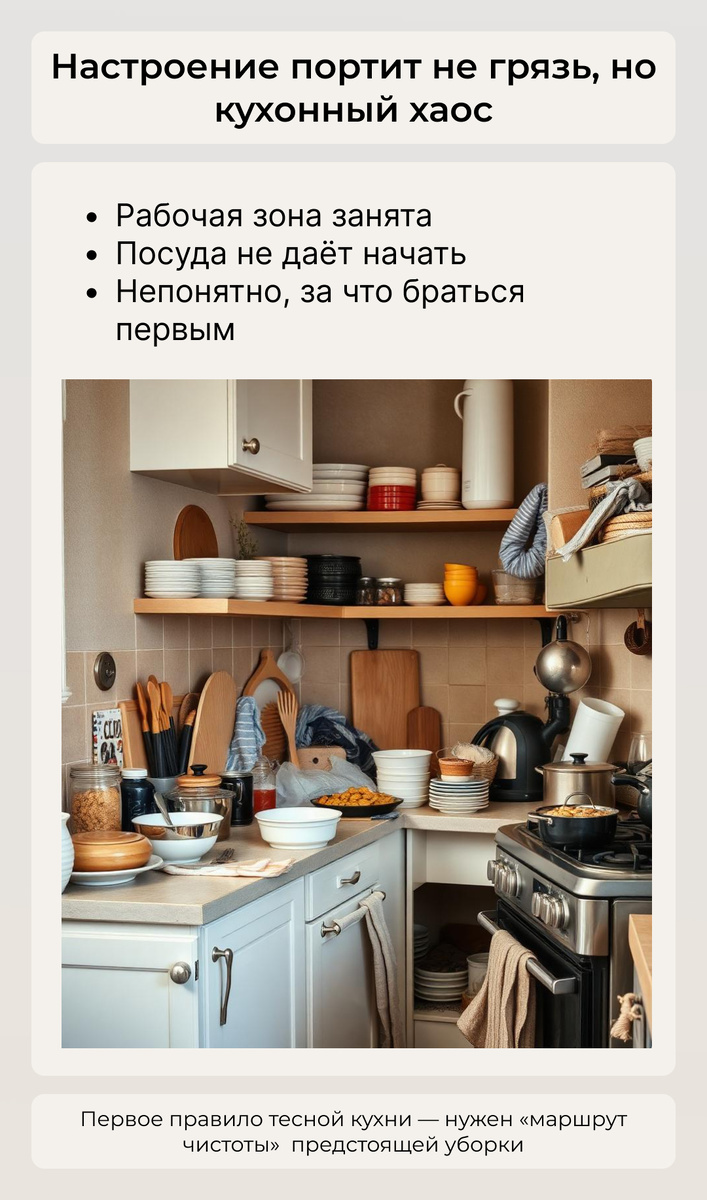 Как оптимально построить "маршрут чистоты" на кухне