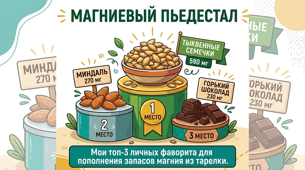 «Топ-3 моих личных фаворита для восполнения магния из тарелки»