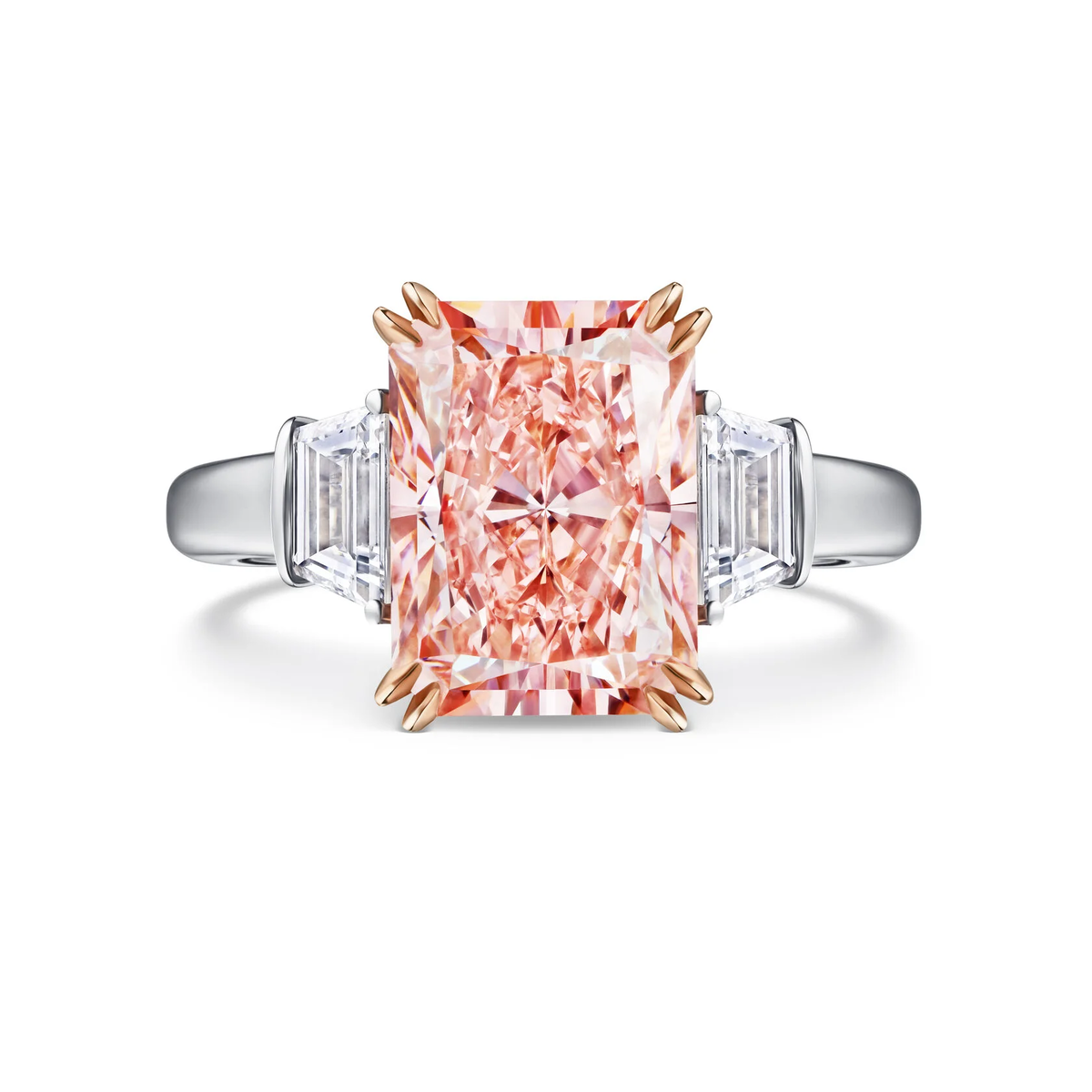 Кольцо из белого золота с лабораторными бриллиантами 6.49 ct
