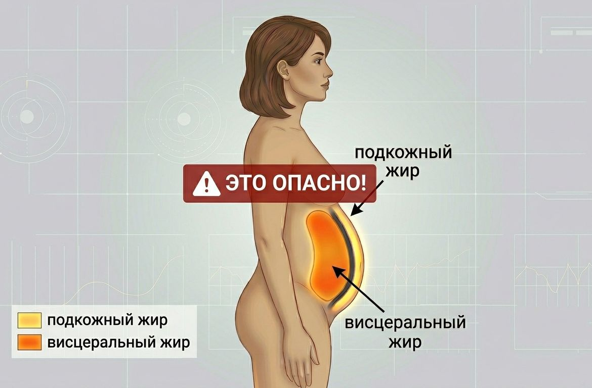 ⚠️ Почему висцеральный жир — это реально опасно