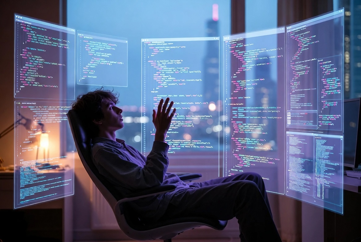 Vibe-coding. Просто рассказываешь машине, чего хочешь, и она выдаёт рабочий код