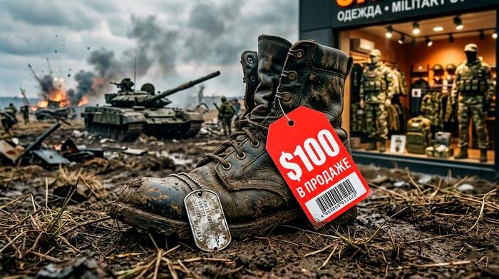 Мародёрство на конвейере: кто открыто продаёт вещи российских погибших и пленных солдат. Обложка © Gemini Nano Banana