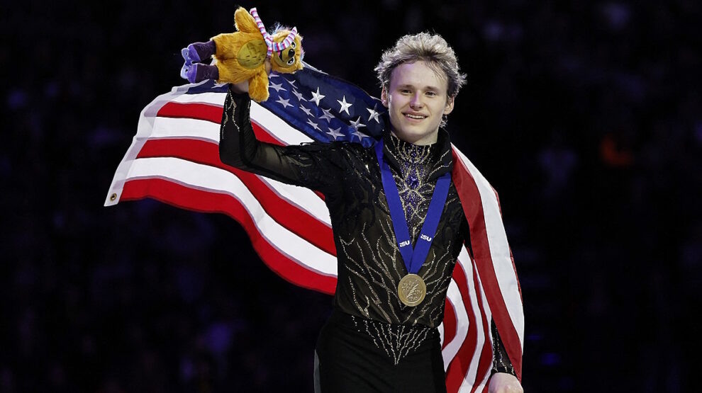    Илья Малинин стал чемпионом мира. Фото: REUTERS/David W Cerny