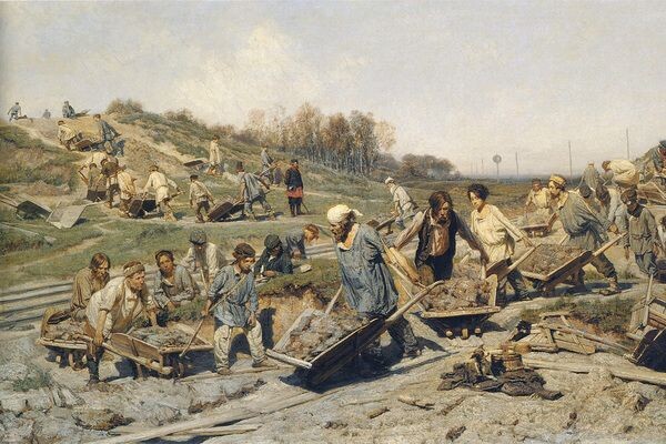 Константин Савицкий. Ремонтные работы на железной дороге. 1874 год