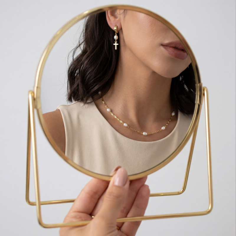 Колье и серьги с натуральным жемчугом Samotsvet.ru