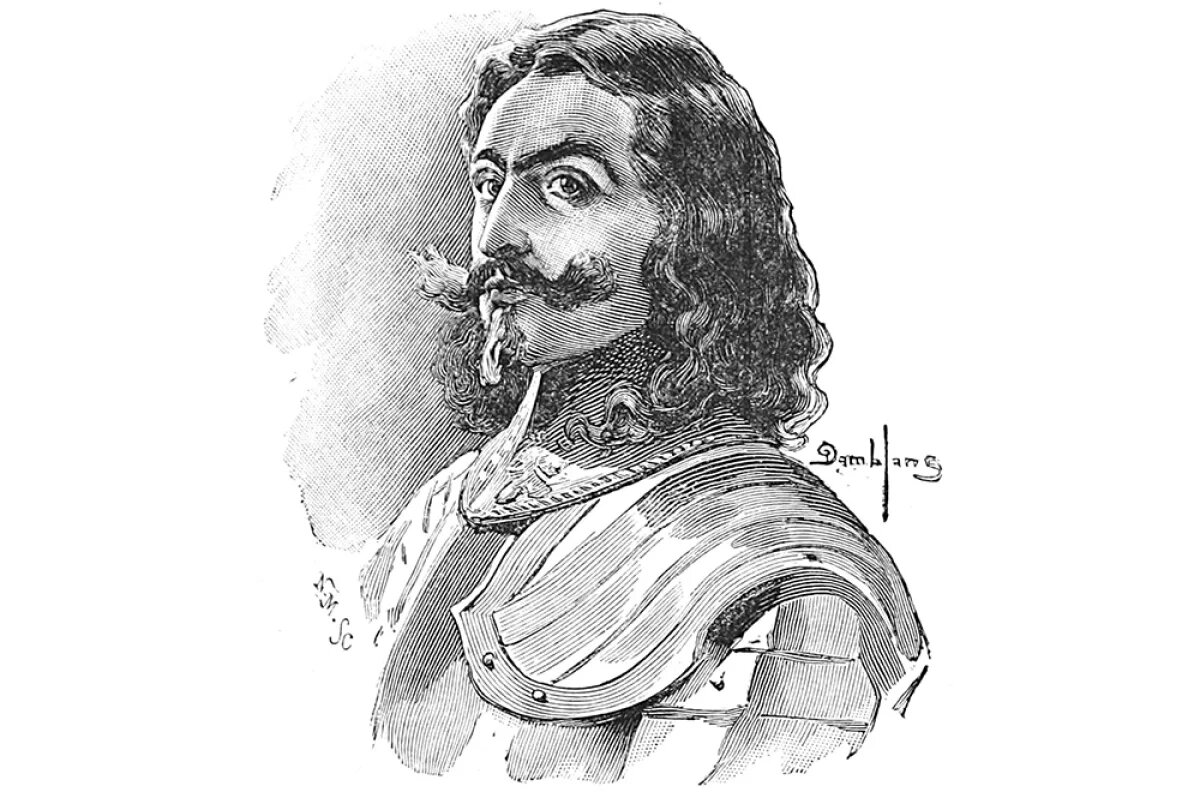    Д'Артаньян, работа художника Эжена Дамблана к переизданию работы Гатьена де Куртильса де Сандры, «Мемуары г-на Д'Артаньяна, капитана-лейтенанта премьер-министра роты королевских мушкетеров, лейтенанта», 1896 год.