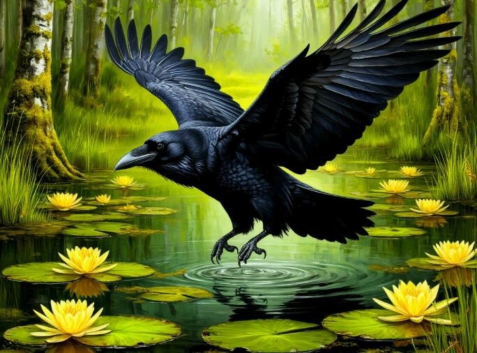 Как ворон Степан помог леснику спасти человека из болота