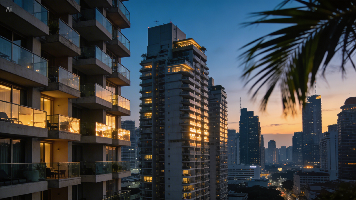 «Цифровой оазис или ловушка? Огни ночных кондоминиумов Бангкока скрывают сложную систему финансовых отношений между экспатом и городом».