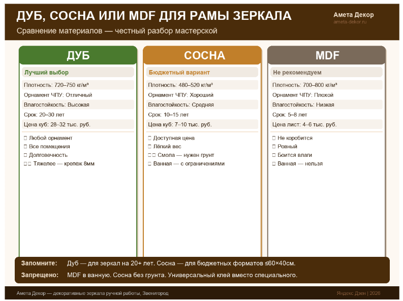 Сравнение материалов для рамы