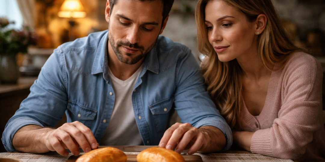 Положи два пирожка перед мужем и жди. Слева возьмет - счастливой будешь, справа... Сказала цыганка.