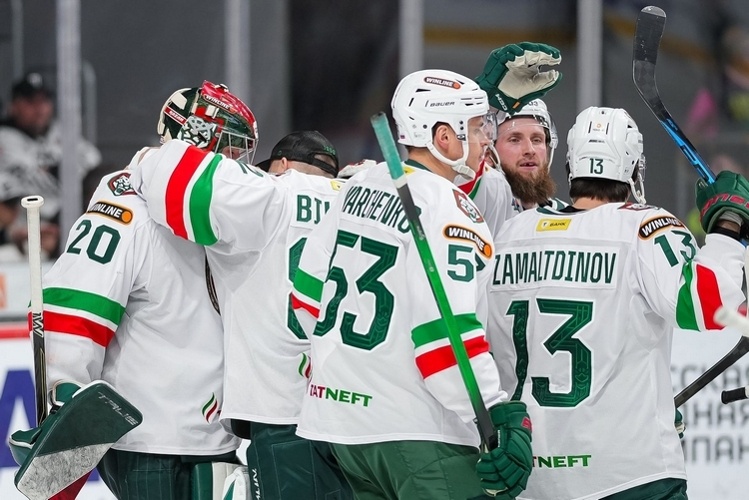    «Ак Барс» обыграл «Трактор» в четвёртом матче — 3:2 2ОТ. Счёт в серии — 3-1.   
Фото: ak-bars.ru