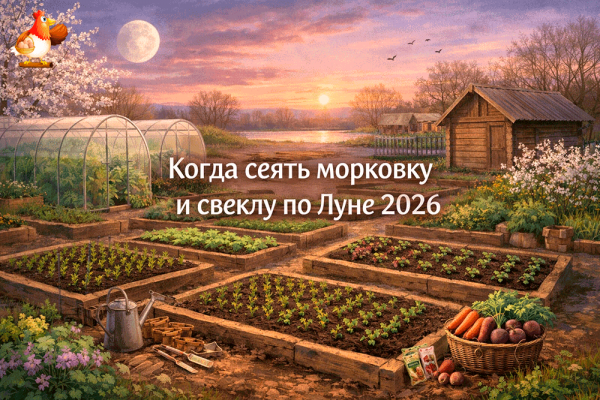 Когда сеять морковку и свёклу по Луне в 2026 году 🥕🌙