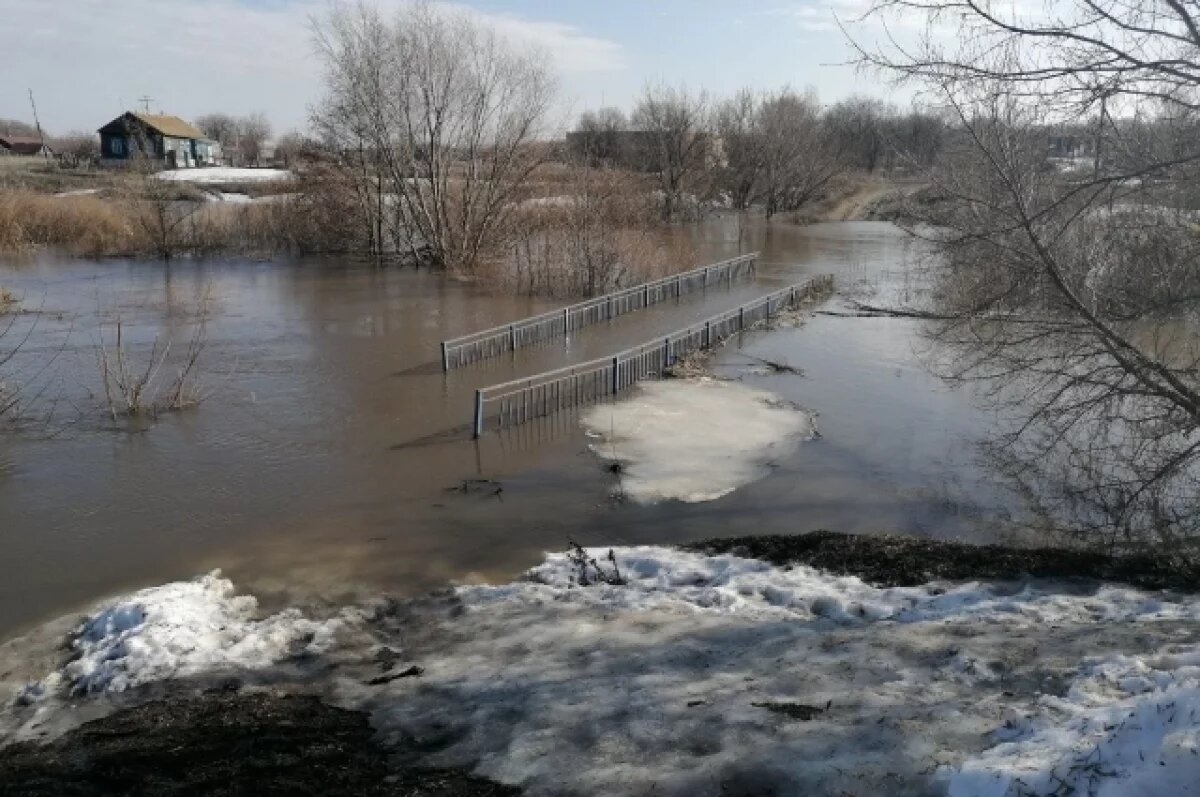    В Озинском районе паводковые воды затопили сельскую дорогу