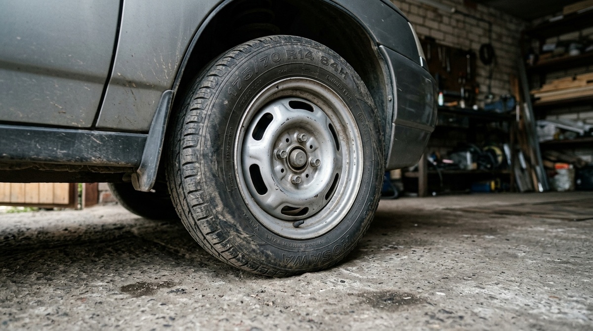 ВАЗ 2110 на летней резине 14 дюймов, гараж