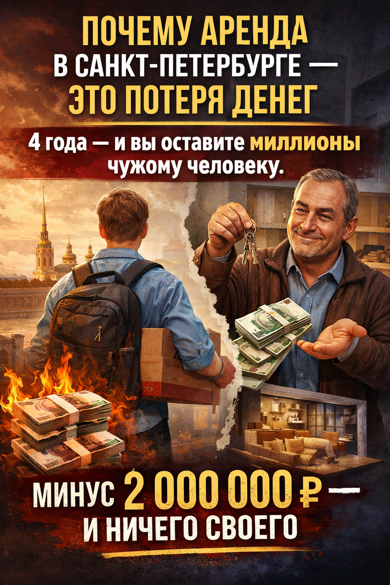 Почему аренда в Санкт-Петербурге — это потеря денег 