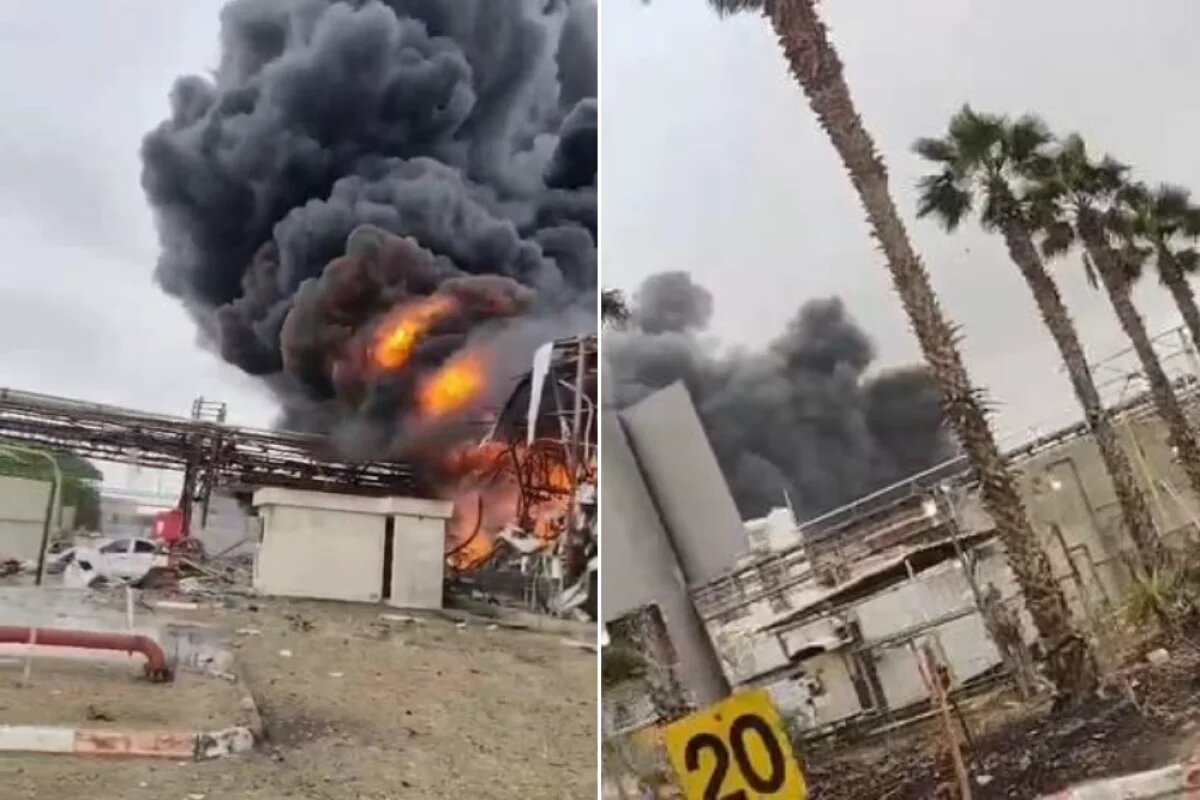    На юге Израиля пострадал химический завод в районе Рамат-Ховав. В него попала баллистическая ракета.