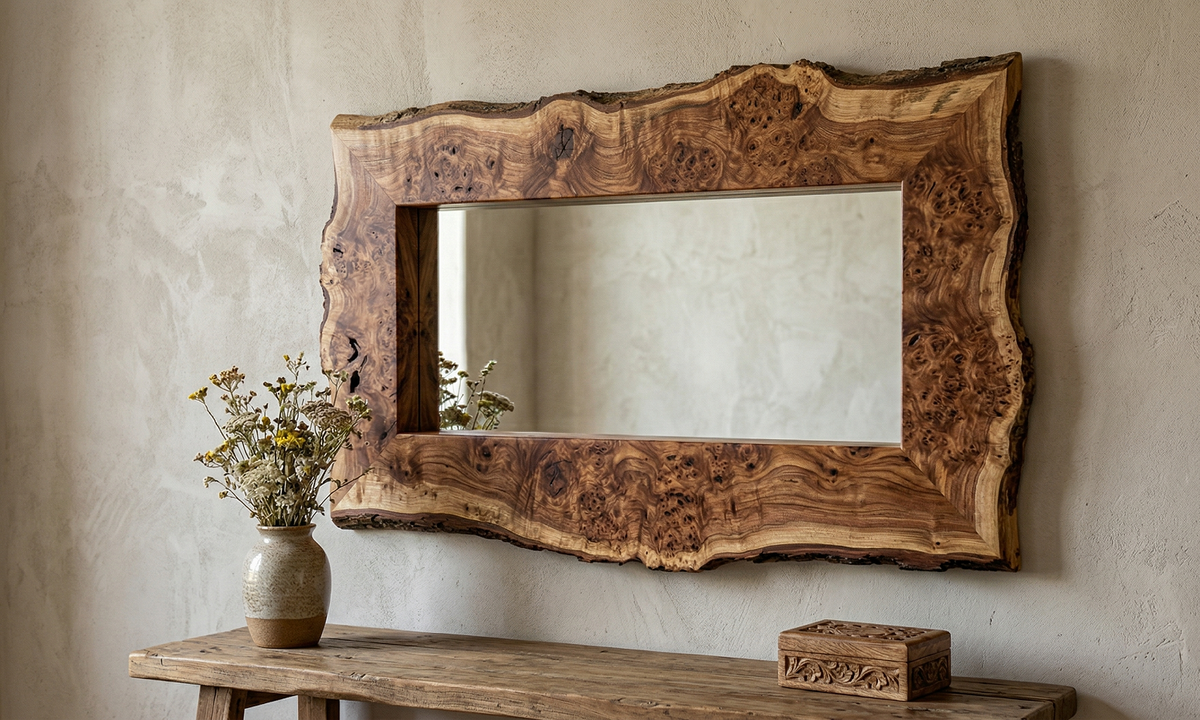 Так может выглядеть зеркало с рамой из капа