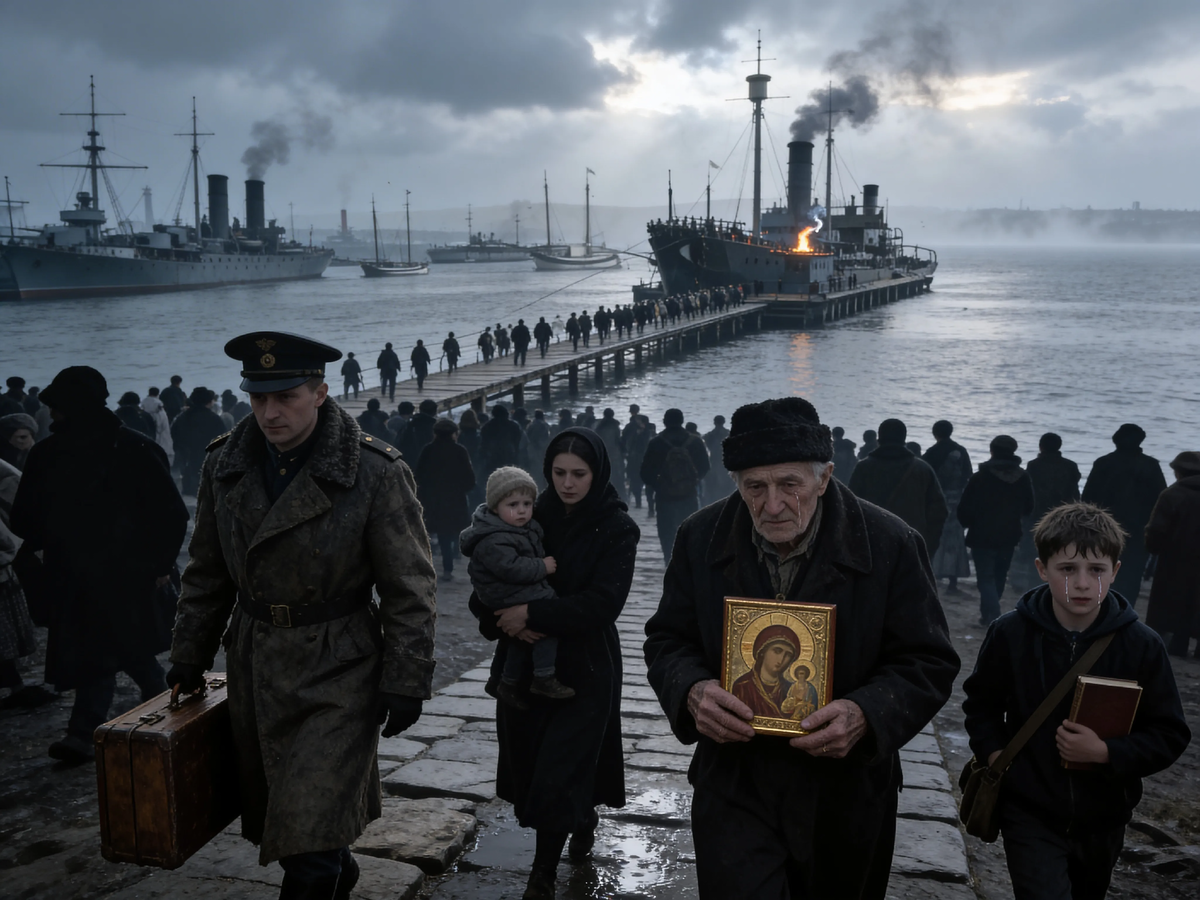 Ноябрь 1920 года, Севастополь. 126 кораблей, 150 тысяч человек. Офицеры, женщины, дети, старики — все, кто не принял новую власть. Они уходили навсегда, не зная, куда. Многие умерли в лагерях на Лемносе и в Галлиполи. Кто-то дожил до старости в Париже и Белграде. Все до последнего дня ждали возвращения. И не дождались. Но спустя 90 лет их прах перевезли в Россию. Они вернулись. Как и обещали.