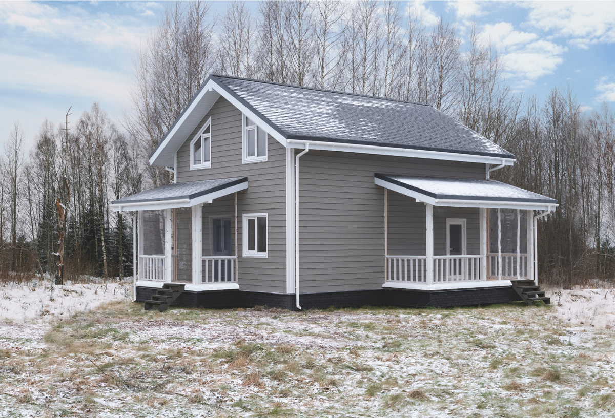 Дом с фасадными панелями