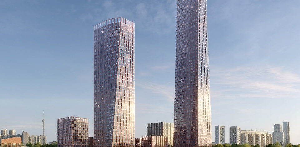 Жилой комплекс с башнями-спиралями появится в «Большом Сити»