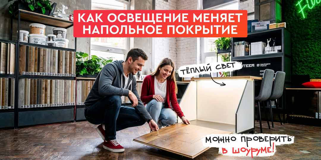 Как освещение меняет цвет ламината: почему дома он выглядит по-другому