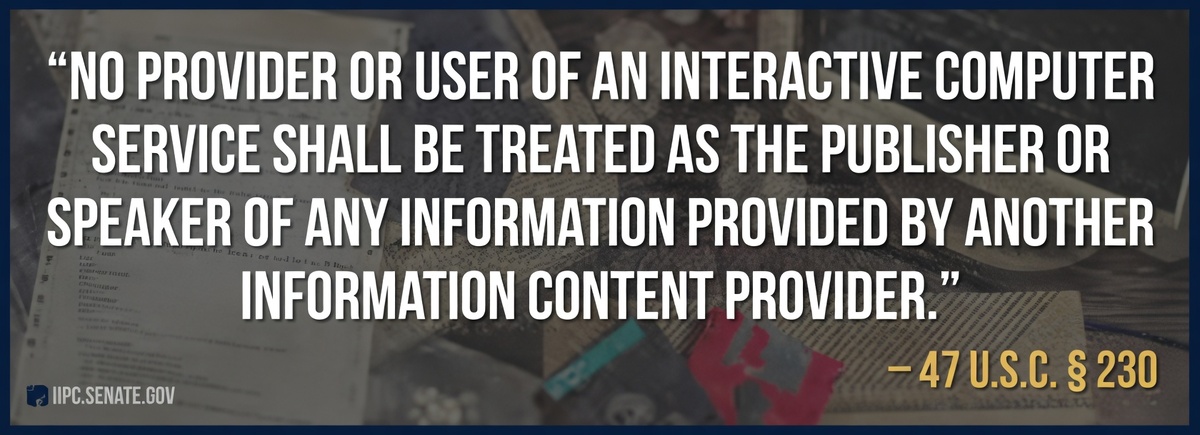 Это те самые «26 слов, которые создали интернет». Именно эта формулировка позволяла компаниям десятилетиями утверждать, что они — лишь технические посредники, которые не несут ответственности за контент, созданный пользователями.