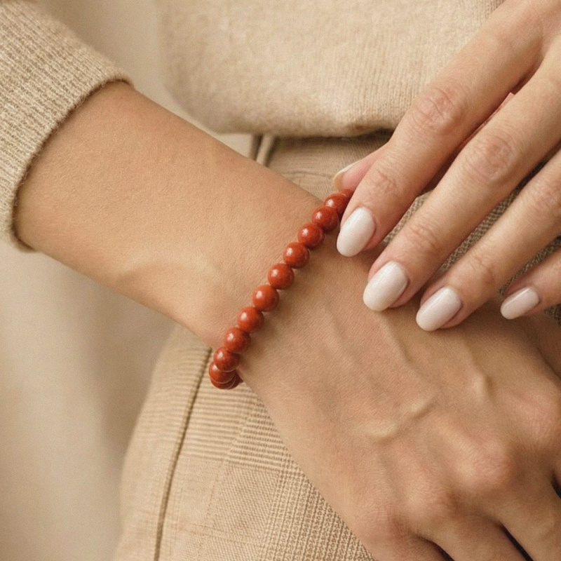 Браслет из красной яшмы Samotsvet.ru