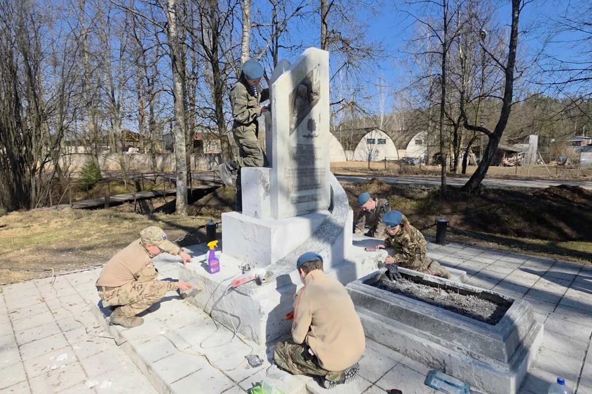    Памятник совершившим огненный таран летчикам обновили в Опочецком районе