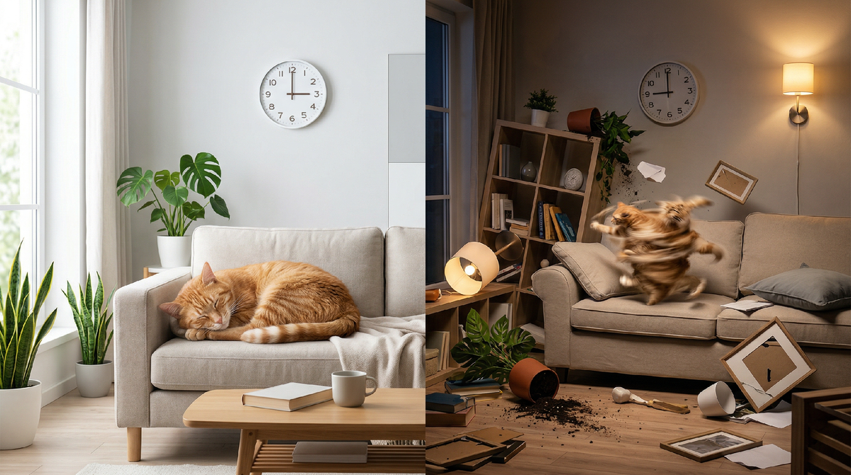 коты ночью не дают спать, а днем сам отсыпается