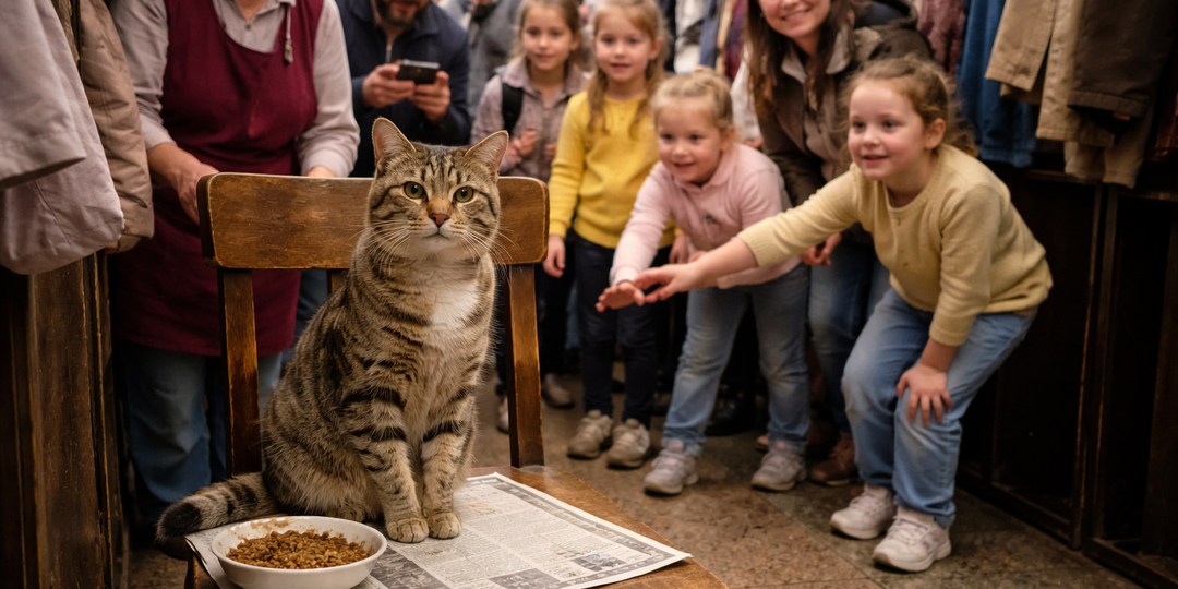 На ярмарке породистых котят больше всего людей собрала обычная полосатая кошка, потому что только она никого из себя не строила