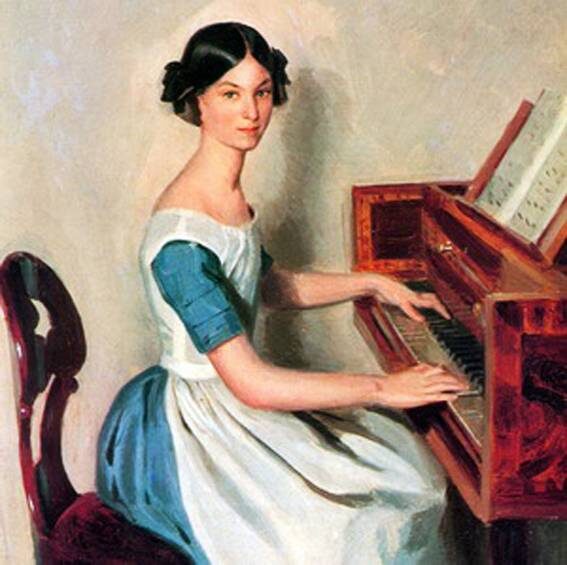 «Портрет Надежды Петровны Жданович за фортепиано», худ. Павел Федотов